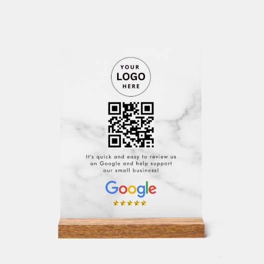 Google reviews qr-code tafelbord sign acryl bord (Voorkant)