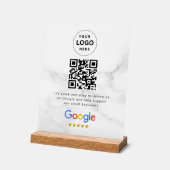 Google reviews qr-code tafelbord sign acryl bord (Hoek)