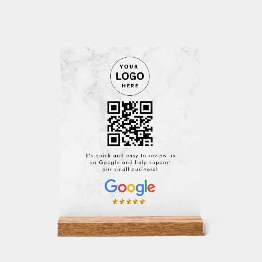 Google reviews qr-code tafelbord sign acryl bord (Voorkant)