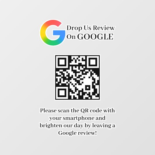 Google Reviews QR-code venstersticker Raamsticker (Vel)