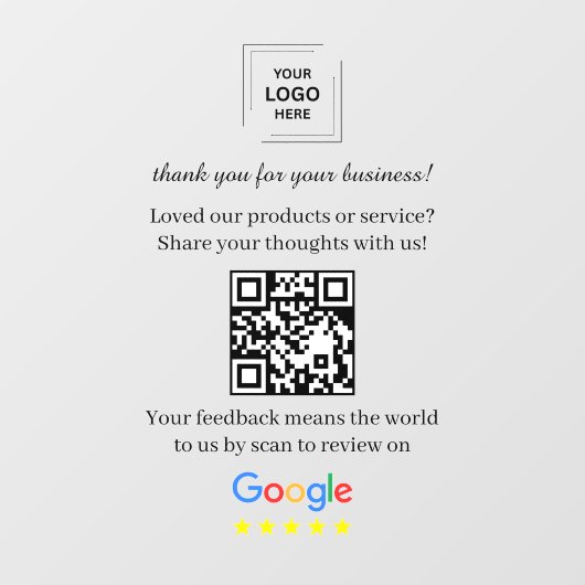 Google Reviews QR-code venstersticker vinyl sticke Raamsticker (Vel)