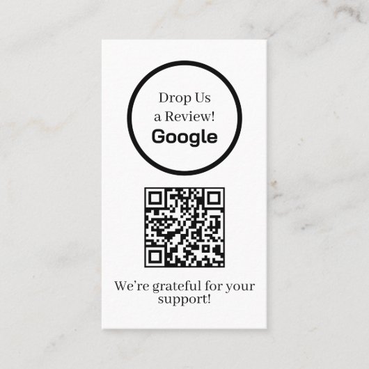 Google Reviews QR | Custom Business Feedback Link Visitekaartje (Voorkant)