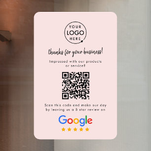 Google Reviews Raamsticker   QR Code Vinyl Decal