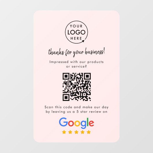 Google Reviews Ruitsticker | QR Code Vinylsticker Raamsticker (Vel)