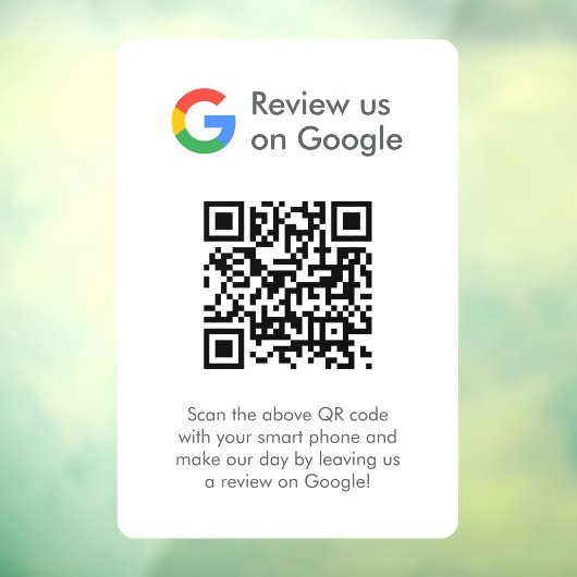 Google Reviews Ruitsticker | QR-code Vinylsticker Raamsticker (Vel 3)