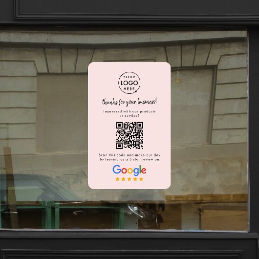 Google Reviews Ruitsticker | QR Code Vinylsticker Raamsticker