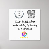 Google Reviews Tafelbord Sign | QR Code deur Borde Canvas Afdruk (Voorkant)