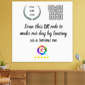 Google Reviews Tafelbord Sign | QR Code deur Borde Canvas Afdruk (Insitu (Woonkamer))
