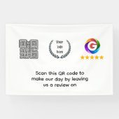 Google Reviews Tafelbordje | QR-code deur borden Spandoek (Horizontaal)