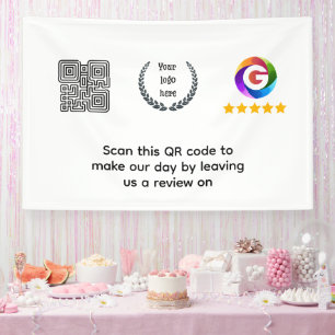 Google Reviews Tafelbordje QR-code deur borden Spandoek