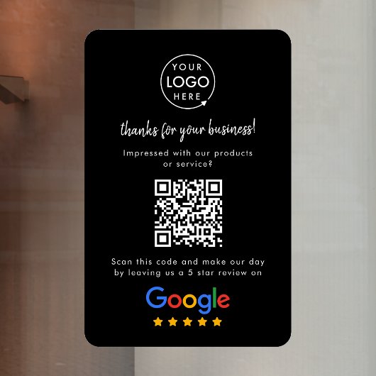 Google Reviews Venstersticker | QR-code vinyl stic Raamsticker