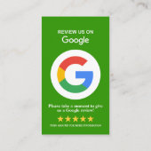 Google Reviews Visitekaartje (Achterkant)