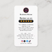 Google Reviews With Thank You And QR Code Business Visitekaartje (Achterkant)