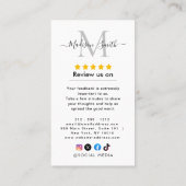 Google Reviews With Thank You And QR Code Business Visitekaartje (Achterkant)