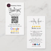 Google Reviews With Thank You And QR Code Business Visitekaartje (Voorkant / Achterkant)