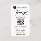 Google Reviews With Thank You And QR Code Business Visitekaartje (Voorkant)