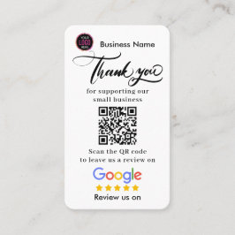 Google Reviews With Thank You And QR Code Business Visitekaartje
