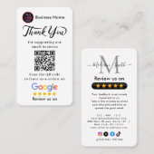 Google Reviews With Thank You And QR Code Visitekaartje (Voorkant / Achterkant)