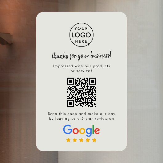 Google Reviews | Zakelijke beoordelingslink QR-cod Raamsticker