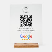 Google Reviewverzoek | QR-code Zakelijk Logo Acryl Bord (Voorkant)