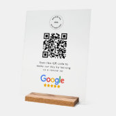Google Reviewverzoek | QR-code Zakelijk Logo Acryl Bord (Hoek)