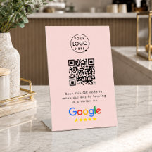 Google Reviewverzoek | QR-code Zakelijk Logo Roze