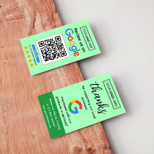 Google Reviewverzoekkaart met logo en QR-code Visitekaartje