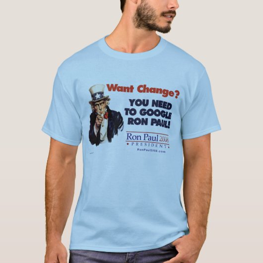 Google Ron Paul oom Sam Shirt (Voorkant)