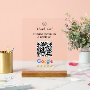 Google Scan om een review QR-code achter te laten Acryl Bord
