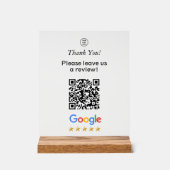 Google Scan To Leave A Review QR Code Acryl Bord (Voorkant)
