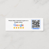 Google Zakelijke Review  Contactkaartje (Achterkant)