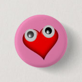 Googly Eye Heart Button (Voorkant)