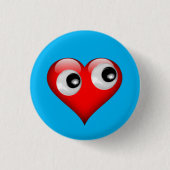 Googly Eye Heart Button (Voorkant)