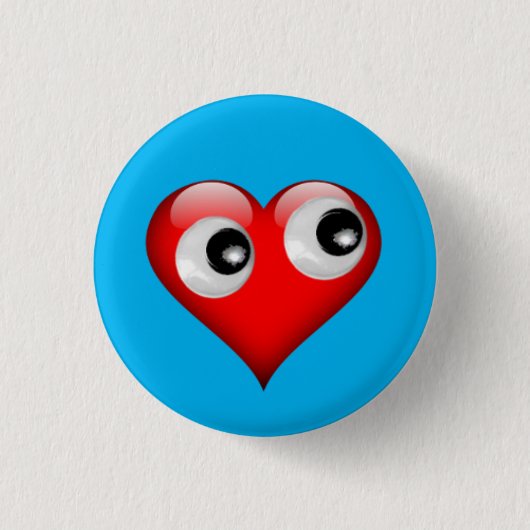 Googly Eye Heart Button (Voorkant)