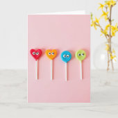 Googly Eye Lollipops Kaart (Gele Bloem)