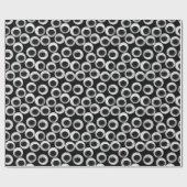 Googly eye-patroon - zwart cadeaupapier (Vlak)