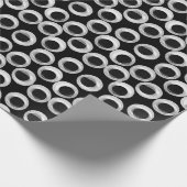 Googly eye-patroon - zwart cadeaupapier (Hoek)