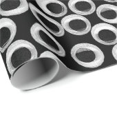 Googly eye-patroon - zwart cadeaupapier (Rol Hoek)