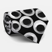 Googly eye-patroon - zwart stropdas (Opgerold)