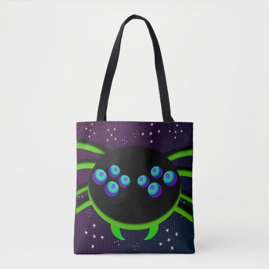 Googly Eyed Black Spider Monster Tote Bag (Voorkant)