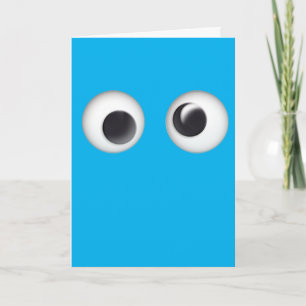 Googly Eyed Blue Happy Birthday-kaart Kaart