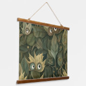 Googly Eyed Garden Botanical Hangend Wandkleed (Gebogen)
