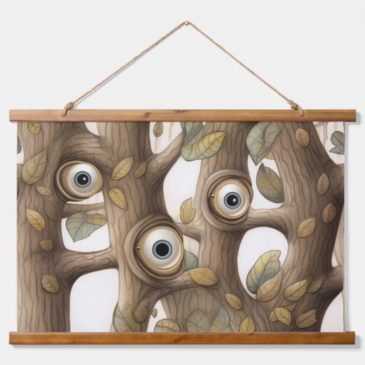 Googly Eyed Garden Botanical Hangend Wandkleed (Voorkant)