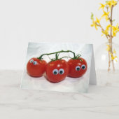 Googly Eyed Gekke Tomatoes Kaart (Gele Bloem)
