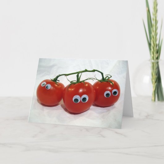 Googly Eyed Gekke Tomatoes Kaart (Voorkant)