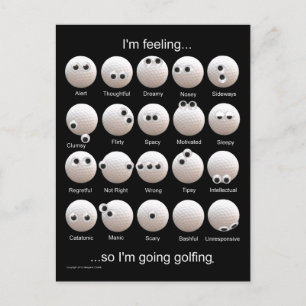 Googly Eyed Golf Balls, stemmingen, emoties Briefkaart