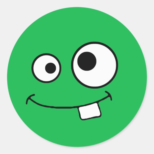 Googly Eyed Green Monster Sticker (Voorkant)
