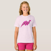Googly-Eyed Origami Brachiosaurus - Roze T-shirt (Voorkant volledig)