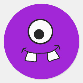 Googly Eyed Paarse Monster Sticker