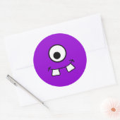 Googly Eyed Paarse Monster Sticker (Envelop)